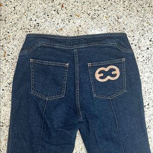 Escada jeans 34 boot cut dark denim logo pocket 4 small s